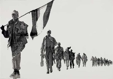 Leonida De Filippi Senza titolo Smalto su tela cm. 70x100