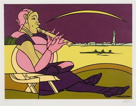 Valerio Adami Venezia Serigrafia, es.XLIII/L cm. 70x90 Firma in basso a dx...