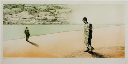 Giuliano Vangi Figure – 1992 acquaforte e acquatinta,es. 33/99 cm. 43x98...