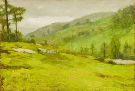 Cesare Bertolotti Senza titolo – 1913 olio su tavola cm. 35x50 Firma in basso...