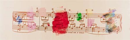 Giuseppe Chiari Cresc. un poco agitato intervento su spartito musicale cm....