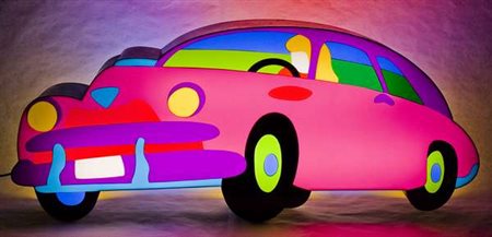 Marco Lodola L'auto – 2011 scultura luminosa in plastica colorata e neon cm....