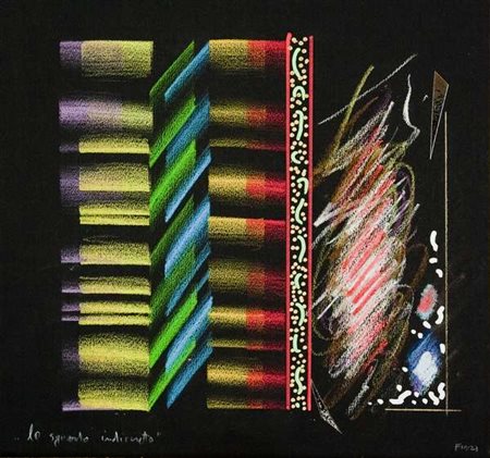 Ennio Finzi Lo sguardo indiscreto tecnica mista su carta cm. 33x35 Firma in...