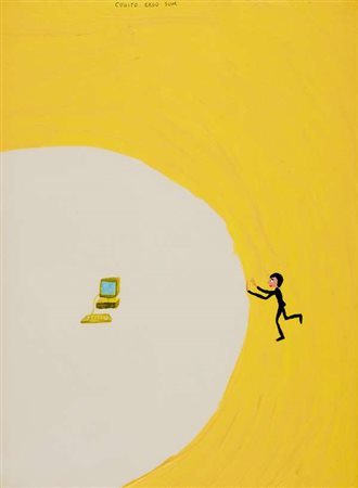 Gabriele Picco Cogito Ergo Sum – 1998 tempera su cartoncino su foglio di...