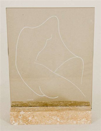 Alberto Viani Maternità – 1978 serigrafia su cristallo con base in...