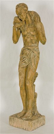 Janz Franz Il buon pastore – 1948 ca. scultura in gesso patinato cm. 99x23x23...