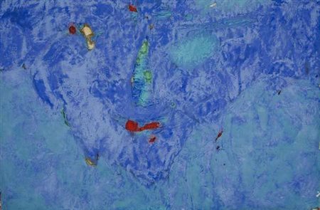 Franco Guerzoni Sorridente – 1986 affresco su tela cm. 100x150 Firma sul...