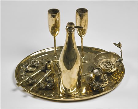 SPOERRI DANIEL (n. 1930) L'heure bleue. 1991. Scultura in bronzo fuso a cera...