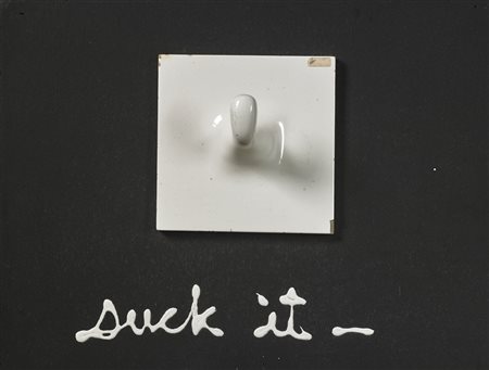VAUTIER BEN (n. 1935) Suck it. 2005. Acrilico su tavola e collage. Cm 42,00 x...