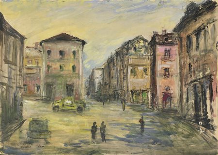 CASCELLA MICHELE (1892 - 1989) Senza titolo. Tecnica mista su carta. Cm 70,00...