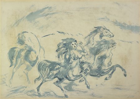 SASSU ALIGI (1912 - 2000) Senza titolo. 1959. Tecnica mista su carta...