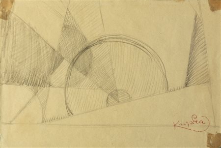 FRANTISEK KUPKA (1871 - 1957) Plans. 1920. Matita su carta. Cm 21,00 x 14,00....