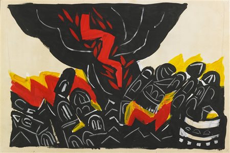 MURTIC EDO (1921 - 2004) Senza titolo. 1993. Tecnica mista su carta. Cm 80,00...