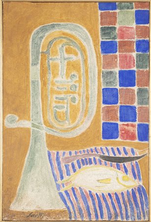 SAETTI BRUNO (1902 - 1984) Senza titolo. Affresco su tela. Cm 40,00 x 60,00....