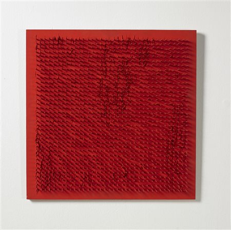 AUBERTIN BERNARD (1934 - 2015) Tableau Clous. 1970. Chiodi su tavola. Cm...