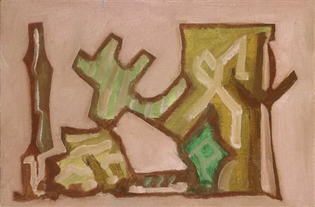 LICATA RICCARDO (1929 - 2014) Senza titolo. 1966. Olio su tela . Cm 40,00 x...