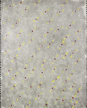 BIGGI GASTONE (1925 - 2014) Rosso giallo. 2008. Tecnica mista su tela. Cm...