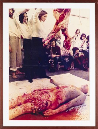 NITSCH HERMANN (n. 1938) Azione 45. 1974. Fotografia. Cm 41,00 x 58,00. Pezzo...