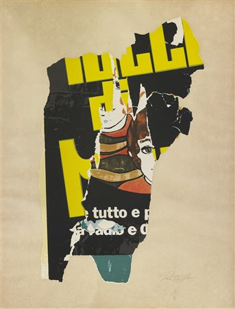 ROTELLA MIMMO (1918 - 2006) Senza titolo. Litografia. Cm 50,00 x 65,00. Firma...