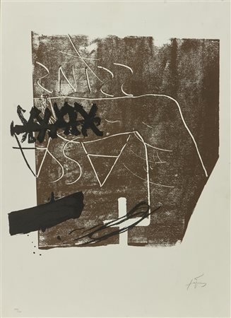 TAPIES ANTONI (1923 - 2012) Senza titolo. Litografia. Cm 55,00 x 75,00....