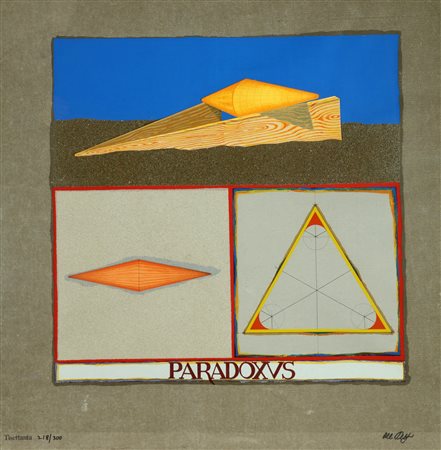 DEL PEZZO LUCIO (n. 1933) Paradoxus. serigrafia materica su tela. Cm 69,00 x...