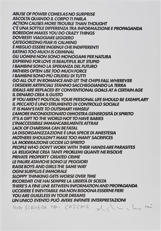 CATTELAN MAURIZIO (n. 1960) Ho incontrato Alighiero Boetti alla Biennale di...