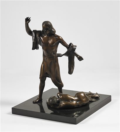 ATTARDI UGO (1923 - 2006) Cristo e l'Adultera. Scultura in bronzo fuso a cera...