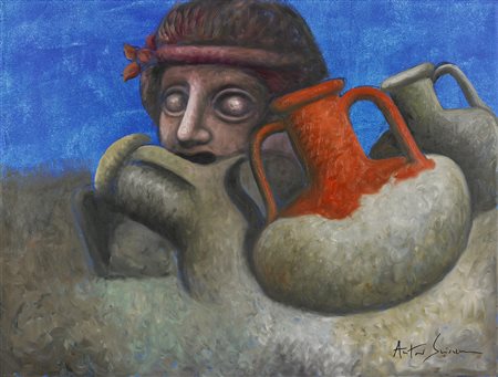 SCIACCA ANTONIO (n. 1957) Visione marina. Olio su tela . Cm 80,00 x 60,00....