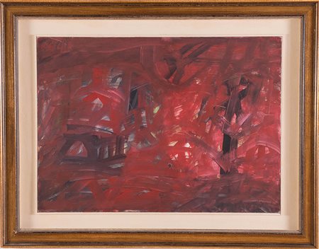 Sergio Romiti (Bologna 1928 - 2000), “Composizione rossa e nera”, 1991....