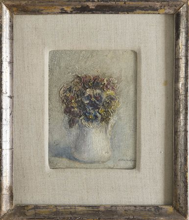Norma Mascellani (Bologna 1909 - 2009), “Vaso con fiori”. Olio su tavola,...
