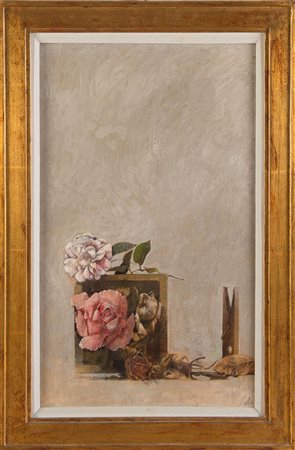 Giorgio Scalco (Schio 1929), “Natura Morta”, 1990. Olio su cartone, firmato...