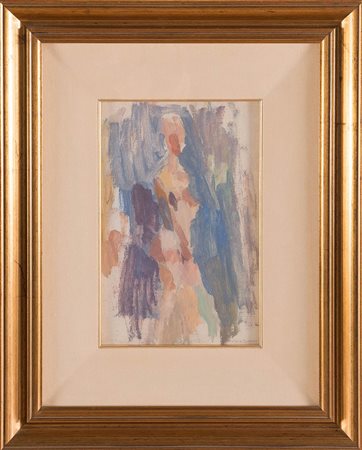 Ernesto Treccani (Milano 1920 - 2009), “Senza Titolo”. Olio su tela applicato...