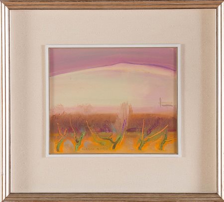 Ilario Rossi (Bologna 1911 - 1994), “Neve in collina”. Olio su tavola,...