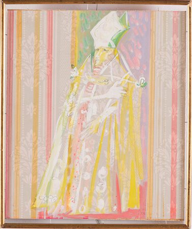 Aldo Borgonzoni (Medicina 1913 - Bologna 2004), “Cardinale”, 1967. Acquerello...