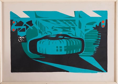 Titina Maselli (Roma 1924 - 2005), “Senza Titolo”. Litografia a colori su...