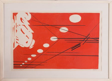 Titina Maselli (Roma 1924 - 2005), “Senza Titolo”. Litografia a colori su...