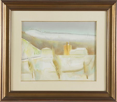 Ilario Rossi (Bologna 1911 - 1994), “San Luca”. Olio su tela, firmato in...