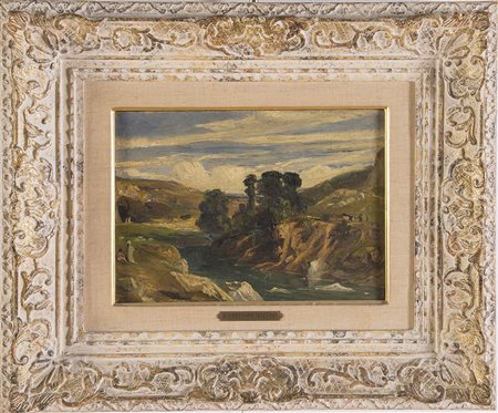 Alexandre-Gabriel Decamps (Parigi 1803 - Fontainebleau 1860), “Paesaggio”....