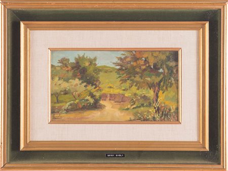 Luigi Gioli (San Frediano a Settimo 1854 - Firenze 1947), “Paesaggio”. Olio...