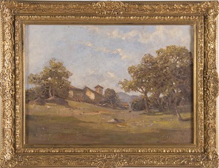 Giulio Fiori (Bologna 1909 - 1991), “Paesaggio”, 1976. Olio su tela, firmato...