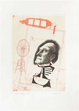 GIUSEPPE GUERRESCHI (1929-1985)Ritratto di Marcel D., 1980AcquaforteLastra cm...