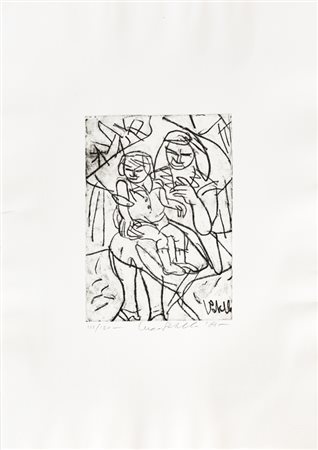 LUCA MARIA PATELLA (1934)MaternitàIncisioneLastra cm 31,5x22,5Foglio cm...