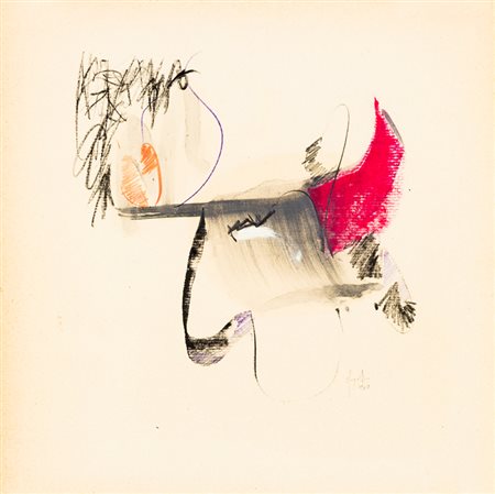 SERGIO DANGELO (1932)Senza Titolo, 1960Pastelli su cartoncinocm 24,8x25Firma...