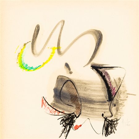 SERGIO DANGELO (1932)Senza Titolo, 1960Pastelli su cartoncinocm 24,8x25Firma...