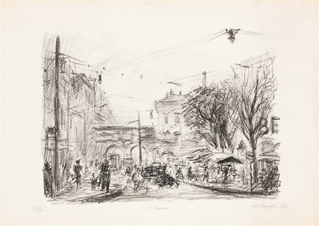 MICHELE CASCELLA (1892-1989)P. Cavour, 1951Litografiacm 34,5x47,5Firma,...