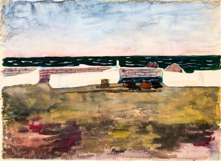 GABRIELE MUCCHI (1899-2002)Senza TitoloTempera e acquerello su cartoncinocm...