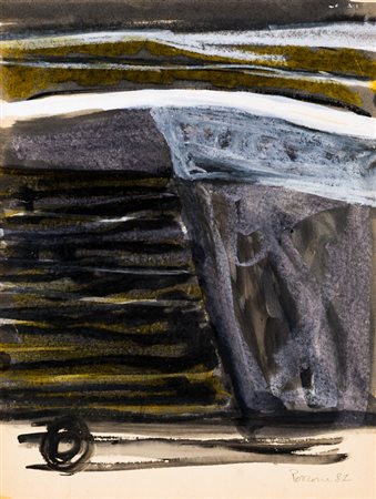 PIETRO PERRONE (1956)Senza Titolo, 1987Tecnica mista su cartacm 31,5x24Firma...