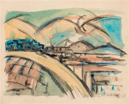 LEONARDO DUDREVILLE (1885-1976)Senza Titolo (Paesaggio futurista),...