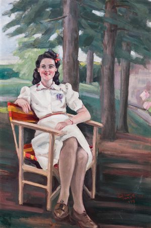 ANONIMOSenza Titolo, 1959Olio su tavolacm 78x53Firma indecifrata e datazione...