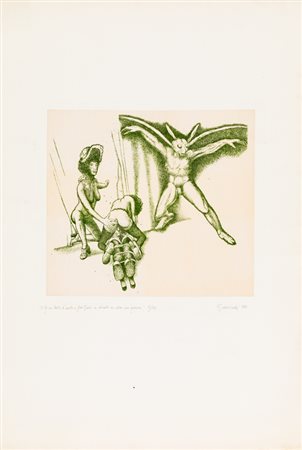GIUSEPPE GUERRESCHI (1929-1985)Elfo con testa d'insetto e Mrs Fuseli in...
